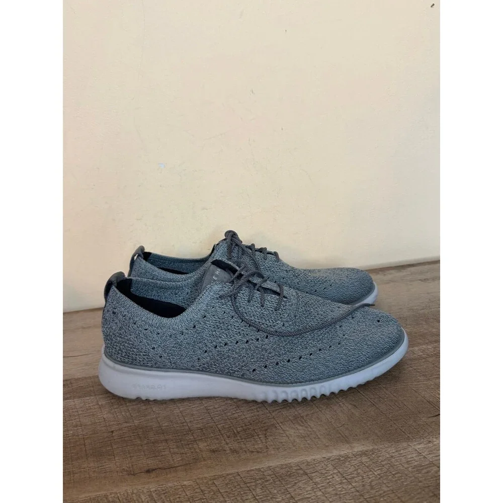 Cole Haan 2.Zerogrand Stitchlite Oxfords grey knit shoes size 11 men’s